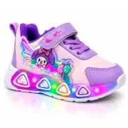 Pantofi sport cu luminite, model baloane, piele ecologica, fete, mov ad30-84