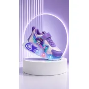 Pantofi sport cu luminite, model baloane, piele ecologica, fete, mov ad30-84