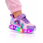 Pantofi sport cu luminite, model baloane, piele ecologica, fete, mov ad30-84