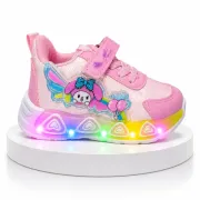 Pantofi sport cu luminite, model baloane colorate, piele ecologica, fete, roz ad30-85