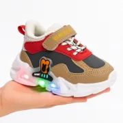 Pantofi sport cu luminite, model bubudoo 2, piele ecologica, baieti, multicolor ad30-90