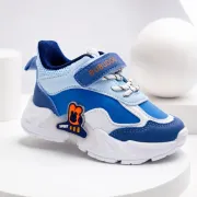 Pantofi sport cu luminite, model bubudoo 3, piele ecologica, baieti, albastru ad30-91