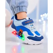 Pantofi sport cu luminite, model bubudoo 3, piele ecologica, baieti, albastru ad30-91