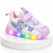Pantofi sport cu luminite, model cu fluturas si zana, piele ecologica, fete, mov ad30-82-x