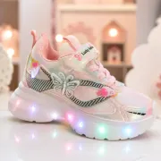 Pantofi sport cu luminite, model fluturas, piele ecologica, fete, roz ad30-100