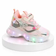 Pantofi sport cu luminite, model fluturas, piele ecologica, fete, roz ad30-100