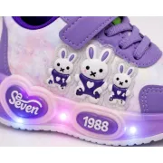 Pantofi sport cu luminite, model iepurasi dragalasi, piele ecologica, fete, mov ad30-78-2
