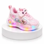 Pantofi sport cu luminite, model shine, piele ecologica, fete, roz ad30-112