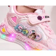 Pantofi sport cu luminite, model shine, piele ecologica, fete, roz ad30-112