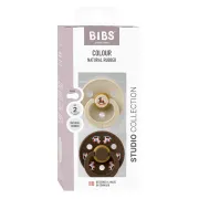 Bibs - set 2 suzete colour studio collection holiday horse, tetina rotunda, 6 luni+, vanilla/mocha bbb12043102