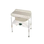 Cadita de baie cu suport, Jane, Flip, Cu 2 pozitii anatomice, Cu masuta de infasat, Cu tavita si compartimente pentru accesorii, Conform cu standardele europene EN 17072:2018EN 12221:2008+A1:2013, Botanic BYN8420421089873
