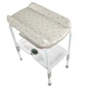 Cadita de baie cu suport, Jane, Flip, Cu 2 pozitii anatomice, Cu masuta de infasat, Cu tavita si compartimente pentru accesorii, Conform cu standardele europene EN 17072:2018EN 12221:2008+A1:2013, Mist BYN8420421092965