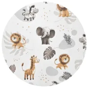 Lenjerie patut cu 3 piese, Qmini, Aurora, Pentru co-sleeper, Din bumbac certificat Oeko Tex Standard 100, Time for Safari BYN6426972034500