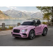 Masinuta Electrica Copii Bentley Continental 12v, Telecomanda 2.4g, Sa Piele Neagra, Usi Functionale, Roz Metalizat Pjbc2858