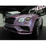 Masinuta Electrica Copii Bentley Continental 12v, Telecomanda 2.4g, Sa Piele Neagra, Usi Functionale, Roz Metalizat Pjbc2858
