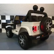 Masinuta Electrica Copii Jeep Wrangler 12v 4x4, Telecomanda, Bluetooth, 4 Motoare, Usi Functionale, Sa Piele Pjbc4k555wit