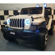 Masinuta Electrica Copii Jeep Wrangler 12v 4x4, Telecomanda, Bluetooth, 4 Motoare, Usi Functionale, Sa Piele Pjbc4k555wit