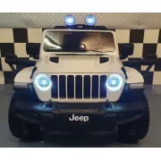 Masinuta Electrica Copii Jeep Wrangler 12v 4x4, Telecomanda, Bluetooth, 4 Motoare, Usi Functionale, Sa Piele Pjbc4k555wit
