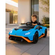 Masinuta Electrica Copii Lamborghini Huracan Sto 12v, Functie Drift, Telecomanda 2.4g, Bluetooth, Usb, Sa Piele, 3-5 Ani Pjbc4k0026blauw