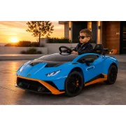 Masinuta Electrica Copii Lamborghini Huracan Sto 12v, Functie Drift, Telecomanda 2.4g, Bluetooth, Usb, Sa Piele, 3-5 Ani Pjbc4k0026blauw
