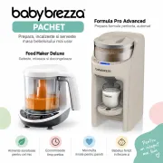 Pachet Bebe Start 20 - Espressor lapte Formula Pro Advanced Oatmeal + Robot One Step Baby Food Maker Deluxe de la Baby Brezza