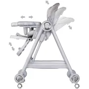 Scaun de masa Chipolino Melba 2 in 1 platinum HUBSTHME0261PL