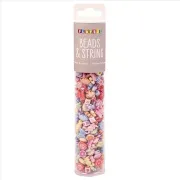 Set creatie cu de 350 de margele colorate pastel, diverse forme - okepb2472434