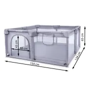 Tarc Pliabil Copii Kidwell Fanko 130x130 Cm Gri, Pentru Apartament, Spatiu Optimizat, Sigur, 0,  6 Ani Pjbkomofan03a4-9797