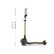 Trotineta pliabila Milly Mally Boogie Gold, roti din silicon cu Led, platforma antiderapanta, greutate admisa 50 kg