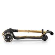 Trotineta pliabila Milly Mally Boogie Gold, roti din silicon cu Led, platforma antiderapanta, greutate admisa 50 kg
