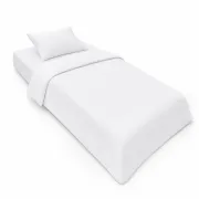 Lenjerie in 3 piese Alb Uni pentru pat copii 0-5 ani compatibila cu saltea 120x60 cm - ASC6427968022099