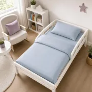Lenjerie in 3 piese Bleu Uni pentru pat copii 0-5 ani compatibila cu saltea 120x60 cm - ASC6427968022105