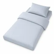 Lenjerie in 3 piese Bleu Uni pentru pat copii 0-5 ani compatibila cu saltea 120x60 cm - ASC6427968022105
