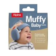 Casti antifonice pentru bebelusi si copii pana la 4 ani, ofera protectie auditiva, SNR 24, ALPINE Muffy Denim Blue, ALP20159