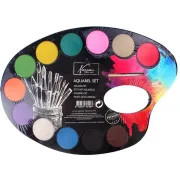 Paleta artistului -12 acuarele cu pensula
