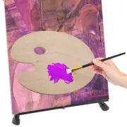 Paleta din lemn & 8 pensule