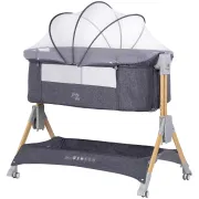 Patut co-sleeper pliabil Chipolino SleepNFold charcoal HUBKOSSF0261CH