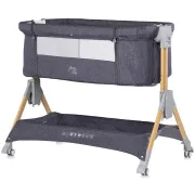 Patut co-sleeper pliabil Chipolino SleepNFold charcoal HUBKOSSF0261CH
