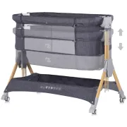 Patut co-sleeper pliabil Chipolino SleepNFold charcoal HUBKOSSF0261CH