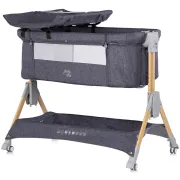 Patut co-sleeper pliabil Chipolino SleepNFold charcoal HUBKOSSF0261CH
