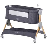 Patut co-sleeper pliabil Chipolino SleepNFold charcoal HUBKOSSF0261CH