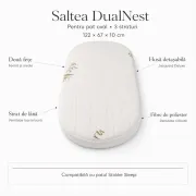 Saltea DualNest 122x67x10 pentru pat oval in 3 straturi cu husa de Jacquard Deluxe - ASC6427968155209