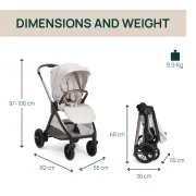 Carucior copii 3 in 1 Chicco Bellagio 2, Amber Glow (crem), 0luni+ CHC8718350+8713750+8714650-8