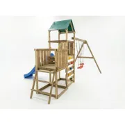 Complex joaca din lemn pentru 7 copii, cu turn, 2 leagane si platforma, max play  3.1 fungoo - okefus09880pkxb1