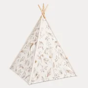 Cort Tipi Pentru Copii Babysteps Boho, 160cm, Bumbac Natural Cu Frunze Botanice, Cu Saltea Groasa Si 4 Perne Decorative Pjb487173