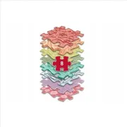 Covoras ortopedic senzorial puzzle curcubeu pastel - okemfk-106