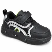 Pantofi sport cu luminite, model sporty style 2, piele ecologica, baieti, negru ad30-223