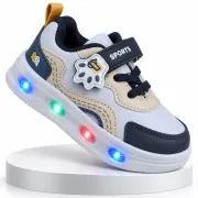 Pantofi sport cu luminite, model sporty style 3, piele ecologica, baieti, gri ad30-224