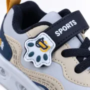 Pantofi sport cu luminite, model sporty style 3, piele ecologica, baieti, gri ad30-224