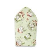 Paturica de infasat, Qmini, Cu doua fete, Cu multiple utilizari, Cu inchidere arici velcro, Dimensiune 75x75 cm, Din bumbac certificat Oeko Tex Standard 100, Frogs BYN6426972023337